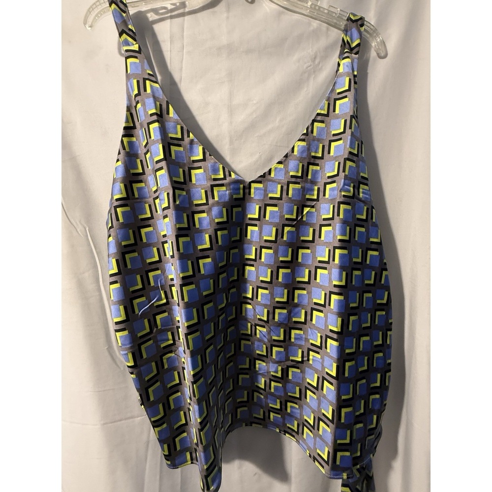Wildfang The Empower Satin Cami Top 1X Geometric Print NWT Plus Size